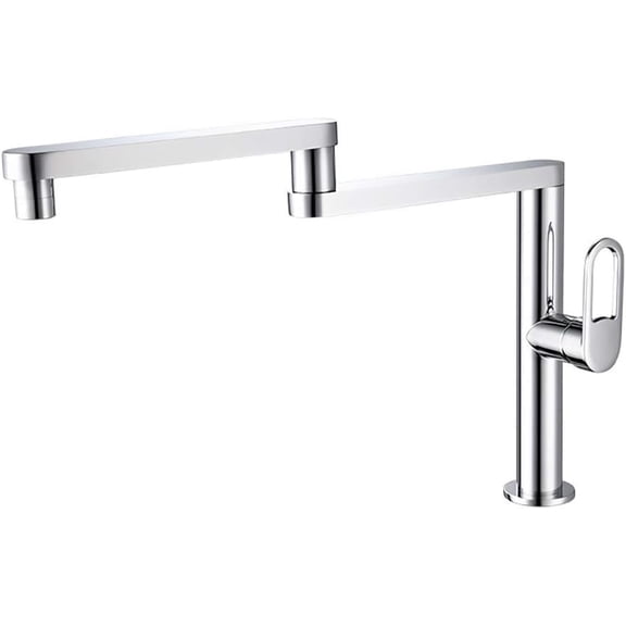 Kitchen Sink Faucet Dual Function Spray & Bubbler Foldable Swivel Basin Mixer Taps with Hot and Cold Water Kitchen Taps Deck Mounted Sink Taps,Chrome