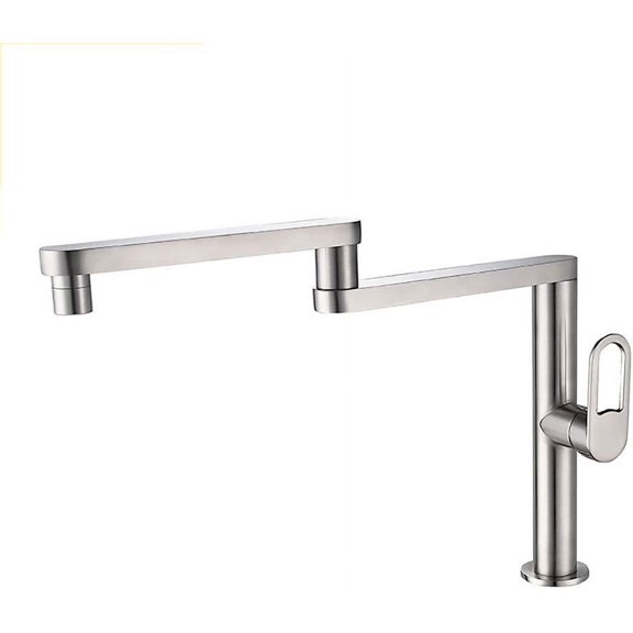 Kitchen Sink Faucet Dual Function Spray & Bubbler Foldable Swivel Basin Mixer Taps with Hot and Cold Water Kitchen Taps Deck Mounted Sink Taps Chrome