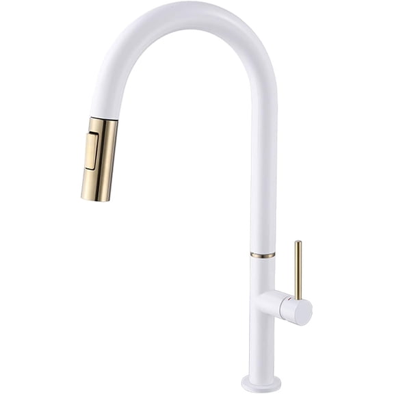 Kitchen Sink Faucet, Electroplating Black Single Handle Kitchen Faucet with Pull Down Sprayer Utility Sink Faucet,Black Touch on