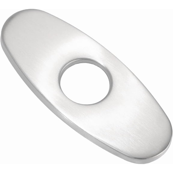 Kitchen Sink Faucet Hole Cover Oval Faucet Hole Cover Deck Plate for DIY Pull Down Tap Plumbing Escutcheon Plates Mixer Tap Accessory for DIY Bathroom Stainless Steel Easy to Install 5.832.36In