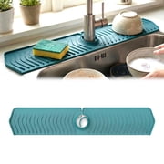 Kitchen Sink Faucet Mat, New Foldable Faucet Mat for Kitchen Sink, Silicone Faucet Guard & Draining Mat Keep Countertops Dry Splash Guard Green