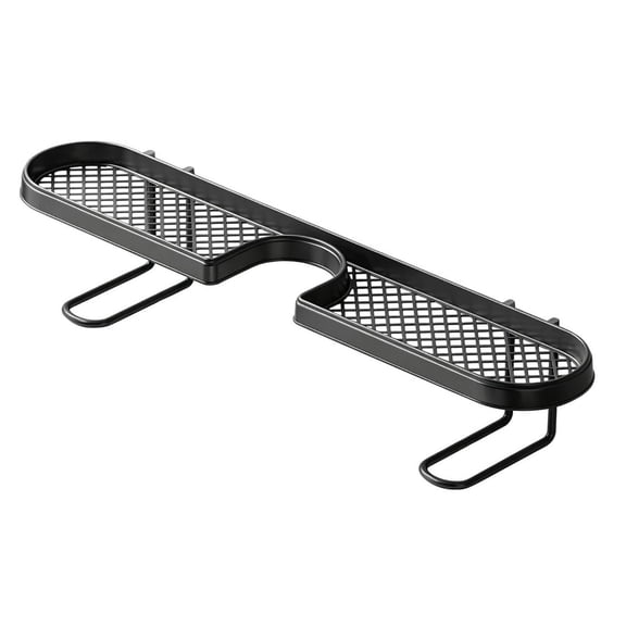 Kitchen Sink Faucet Organizer 23.23 Inch, U Shape Storage Rack for Bathroom Countertop, No Drill Sponge and Soap Holder for Apartment Dorm, Kitchen Storage, Black