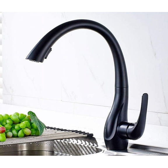 Kitchen Sink Faucet Pull Out Spout Nozzle Black Oil Brushed Brass Hot & Cold Sink Mixer Tap Deck Mounted Chrome Water Crane Tap Chrome