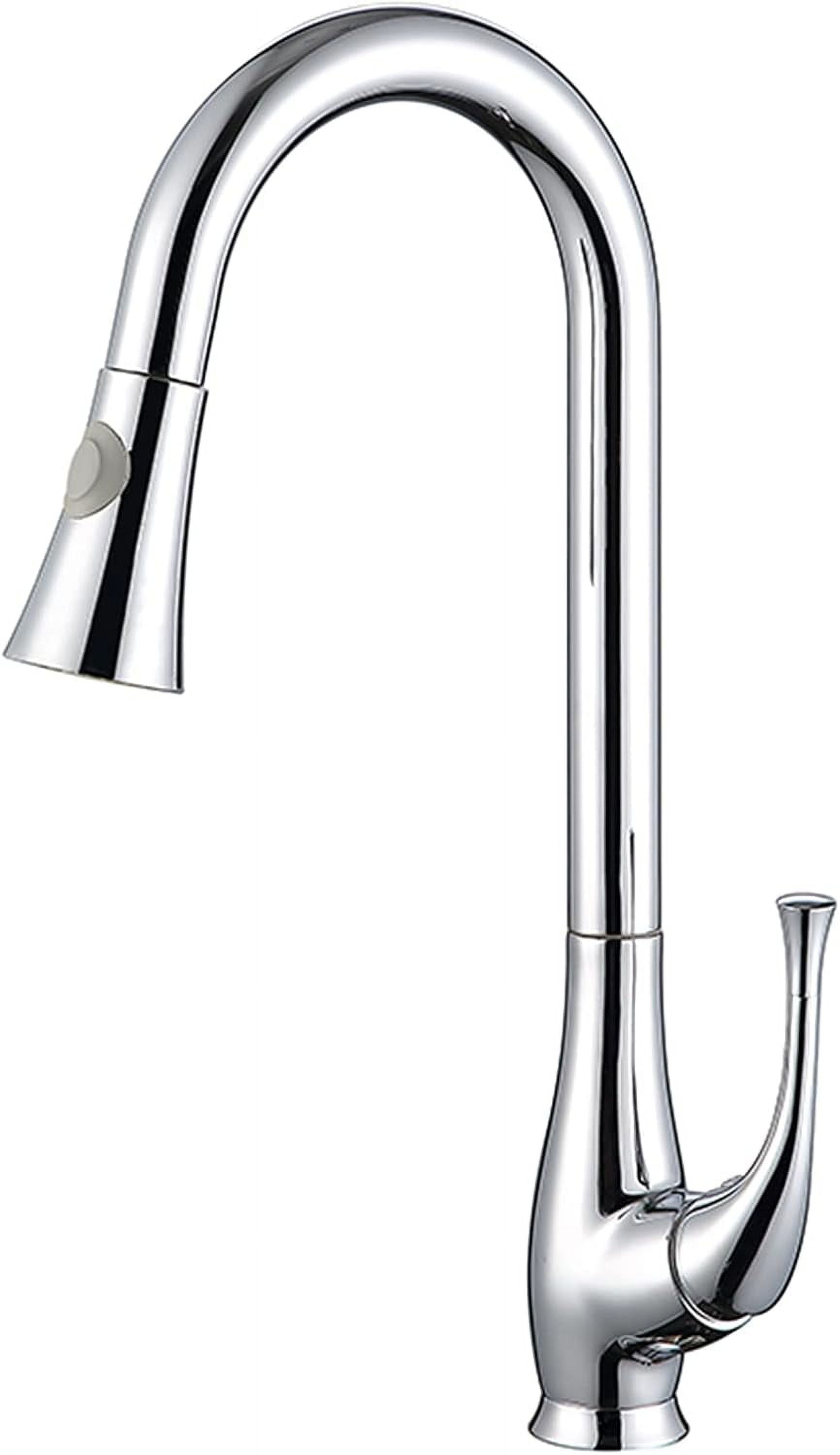 Kitchen Sink Faucet, Rotatable PullOut Kitchen Faucet, Brass Single