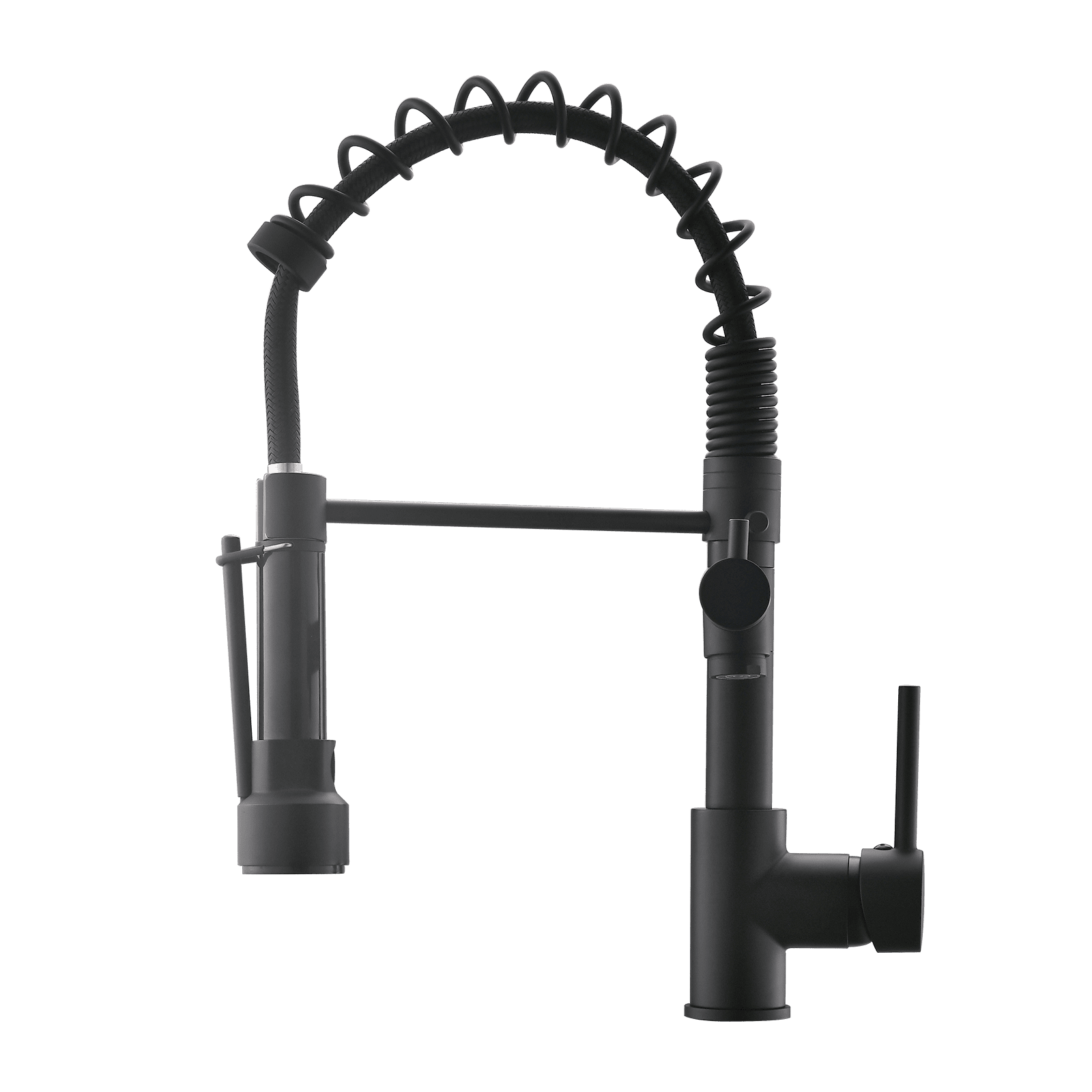 Matte Black Stainless Steel Pull-Down Kitchen Faucet with Spray