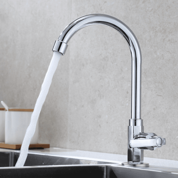 Kitchen Sink Faucet Single Lever Hole Tap Cold Water Kitchen and Bath Fixtures Faucet, 33.5x17.2cm