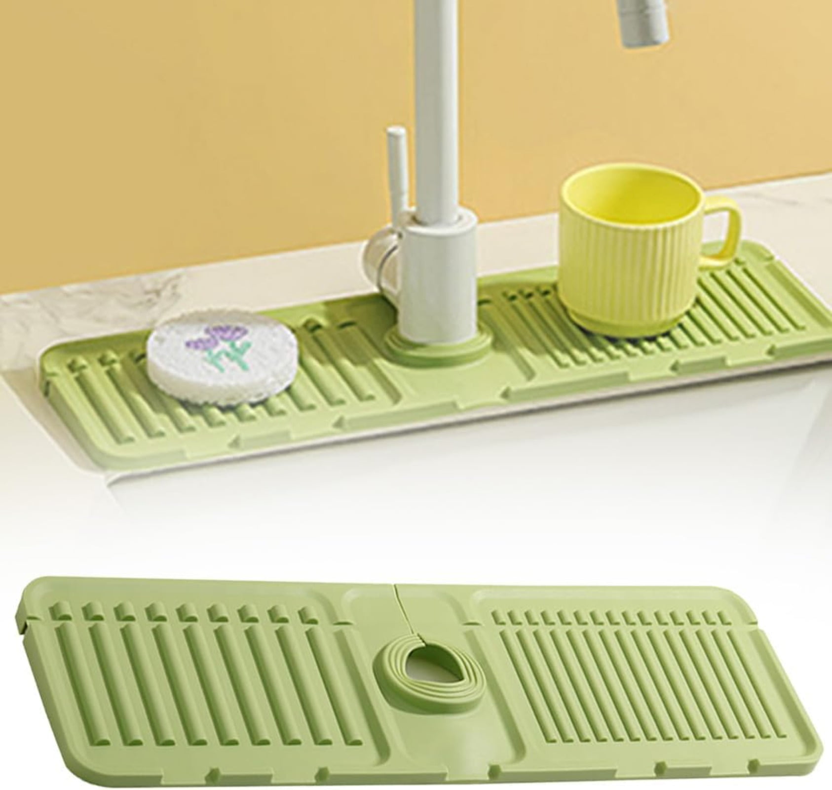 Kitchen Sink Faucet Splash Guard, Faucet Mat for Kitchen Sink Silicone