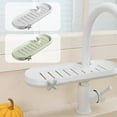 thumbnail image 1 of Kitchen Sink Faucet Sponge Holder Rack, Adjustable Over-the-Sink Caddy Organizer with Drainage for Sponges, Soap and Dishcloths, Fits Round Faucet Pipe 0.79–1.1 Inch, 1 of 7