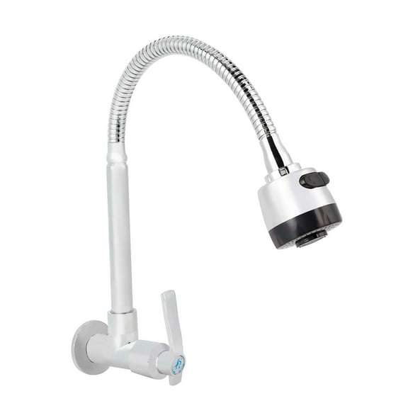 Kitchen Sink Faucet, Universal Rotation Faucets For Kitchen Sinks, G1/2inch Copper+Stainless Steel Single Cold Type Wall Mount Bathroom For Hotel