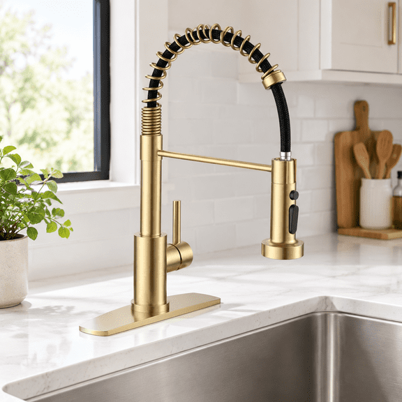 Kitchen Sink Faucet With 3 Modes Sprayer Single Handle