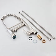 Kitchen Sink Faucet for Bar Farmhouse Commercial, All Copper Black Spring Pull Out Kitchen Sink Hot Cold Water Chrome