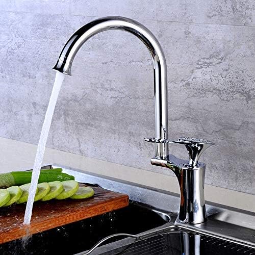 Kitchen Sink Faucet for Bar Farmhouse Commercial, Black/Chrome Brass