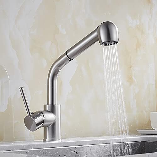 Kitchen Sink Faucet for Bar Farmhouse Commercial, Nickel Pull Out