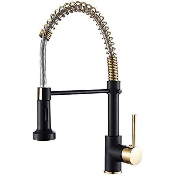 Kitchen Sink Faucet for Bar Farmhouse Commercial, Spring Pull Out Kitchen Gold Pull Down Kitchen Sink Luxury Hot & Cold Total Brass Kitchen Mixer tap