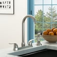 Kitchen Sink Faucet with 2 Handles and PullOut Side Sprayer, 4Hole