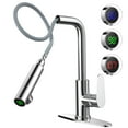 thumbnail image 1 of Kitchen Sink Faucet with Pull Down Sprayer, Temperature Display Kitchen Faucets with Deck Plate Single Handle, 1 of 14
