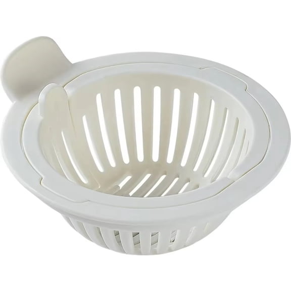 Kitchen Sink Filter, Kitchen Sink Drain, Catcher for Sink, White Plastic Mesh, Residue Trapping, Sink Edge Mounting, 1 Pc