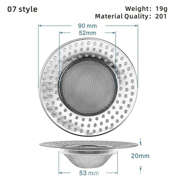Kitchen Sink Filter Stainless Steel Mesh Sink Strainer Filter Sewer Mesh Strainers Bathroom Sink Strainer Drain Hole Filter Trap