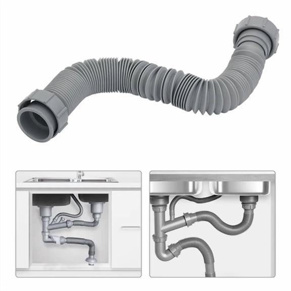 Kitchen Sink Flexible Tubular Drain Tubing Pipe Basin Water Drain Hose Tube