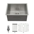 thumbnail image 1 of Kitchen Sink Laundry Sink 23 Inch - 23x18x12 Inch Undermount Laundry Utility Sink Deep Single Bowl 16 Gauge Stainless Steel Laundry Tub Sinks,Stainless Steel Kitchen Sink, 1 of 7
