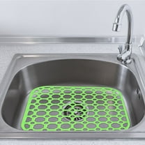 Kitchen Sink Mat | 26X26Cm Plastic Drainage Board | Heat Resistant & Non-Scratch Surface Protector | Multi-Functional Vegetable Washing & Drying Pad
