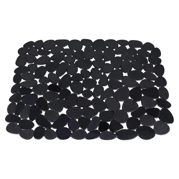 Kitchen Sink Mat Pebble Protect Mat PVC Eco-friendly Adjustable Stainless steel/ Porcelain Dish Drying Pad Protector for Bottom of Kitchen Sink(12"×16",Black)