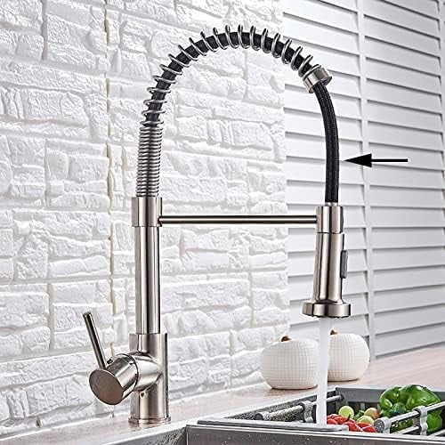 Kitchen Sink Mixer Tap, Faucets Brushed Nickle Kitchen Faucet Pull Down Kitchen Water Mixer Tap 360 Degree Rotation Hot and Cold Water Faucet
