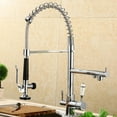 Kitchen Sink Mixer Tap Pot Filler and Spring Spout Pull Out Hose Spray