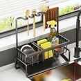 thumbnail image 1 of DIFELOP Kitchen Sink Organizer Caddy with High Brush & Sponge Holder, 304 Rustproof Stainless Steel Countertop Decor, Kitchen Accessories for Sink Area, 1 of 8