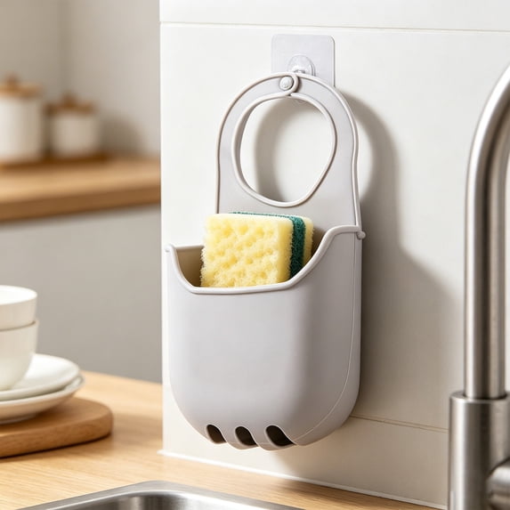 Kitchen Sink Organizer, Faucet Hanging Caddy with Quick-Dry Design, Sponge Holder for Kitchen Sink, Over Faucet Storage Basket for Sponges Brushes Soap Dishcloth
