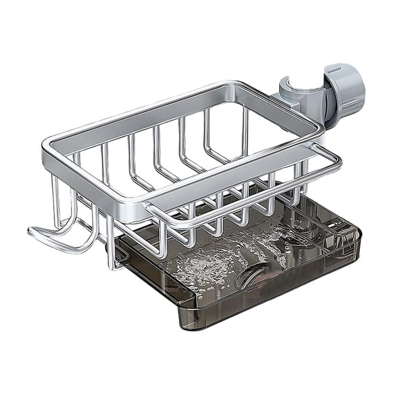 Kitchen Sink Organizer, Over Sink Shelf, Porta Esponjas Fregadero Cocina, Ompact Design for Round Faucets