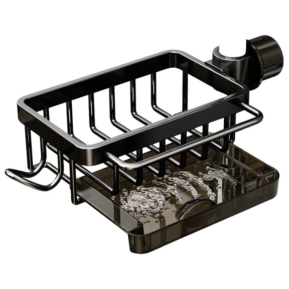 Kitchen Sink Organizer, Over Sink Shelf, Porta Esponjas Fregadero Cocina, Ompact Design for Round Faucets