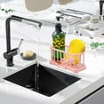 thumbnail image 1 of Kitchen Sink Organizer Sponge Stand Rack, Plastic Storage Tool with Drainage, Ventilated Design for Bathrooms, Process Rooms, Red/Green/Blue/Gray, 19.5x9.5x9cm, 1 of 6