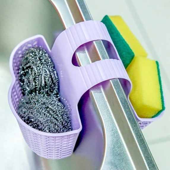 Kitchen Sink Organizer, Storage Box, Kitchen Shelf, Sponge Holder, Kitchen Bathroom Storage Cabinet (Purple)