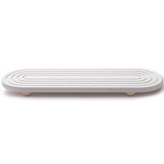 Kitchen Sink Organizer, Toothbrush Holder Tray Cup Mat, Water Absorbing Sink Pad for Bathroom Counter Washbasin, Quick Dry Stone Organizer Tray, White