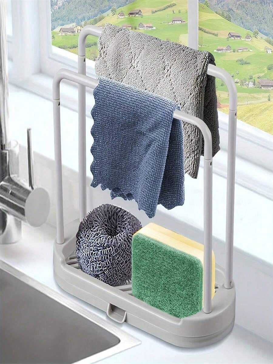 Kitchen Sink Organizer Tray for Sponges and Brushes, Countertop Soap ...