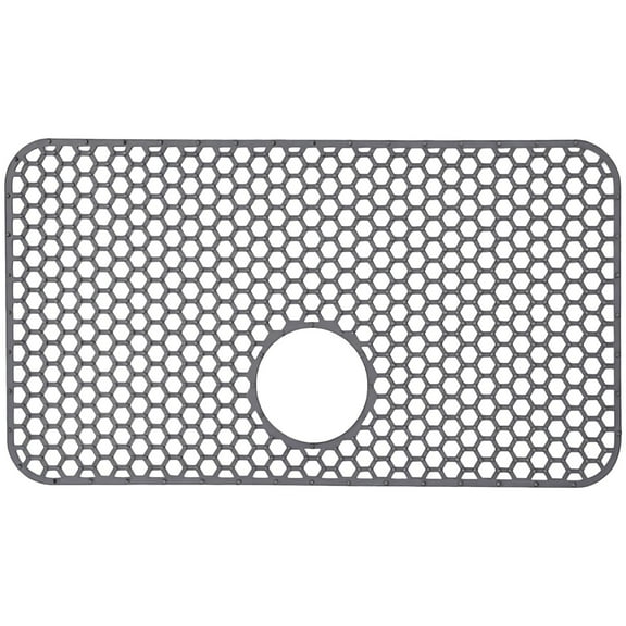 Kitchen Sink Protector Mat, Non-Slip Heat Resistant Sink Mat with Drain Hole, 66.5 x 35.5 cm/26.18 x 13.98 in, Dishwasher Safe, Ideal for Single Basin Farmhouse Sinks