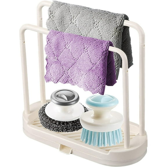 Kitchen Sink Rack Tray Organizer Stand for Sponge, Dish Cloth, Rag, Brush, Scrubber Storage and Organization