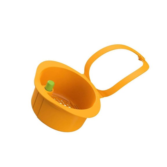 Kitchen Sink Scrap Catcher Basket with Drain Holes, Flexible Faucet Strap and PP Body for Compact Counter Spaces