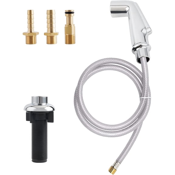 Kitchen Sink Side Sprayer with Quick Side Connector Compatible with Moen Faucet Sprayer Replacement, Kitchen Sink Faucet Sprayer Attachment with Water Hose/Holder, Chrome