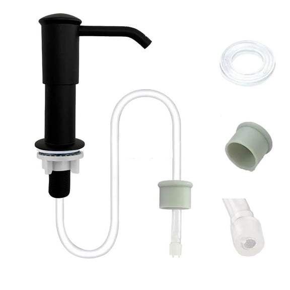 Kitchen Sink Soap Dispenser Pump | 36" Extension Tube | 360° Rotatable Faucet Head | Fits .4-4cm Holes | Black/Gray/Silver | Includes Mounting Hardware | Space-Saving Design