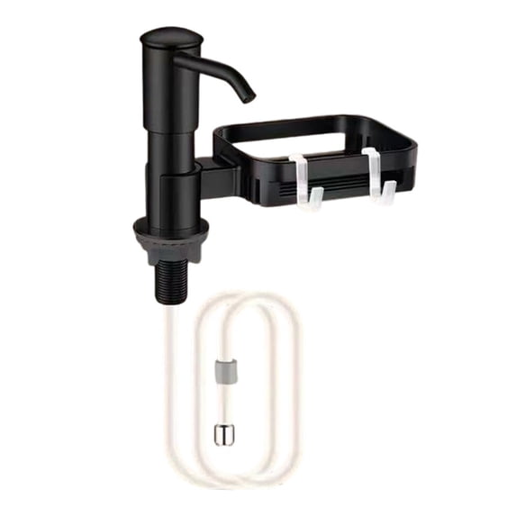 Kitchen Sink Soap Dispenser With 38 Inch Extension Tube And Rotatable Sponge Holder, Heavy‑duty Pump Head For Countertop Liquid Storage