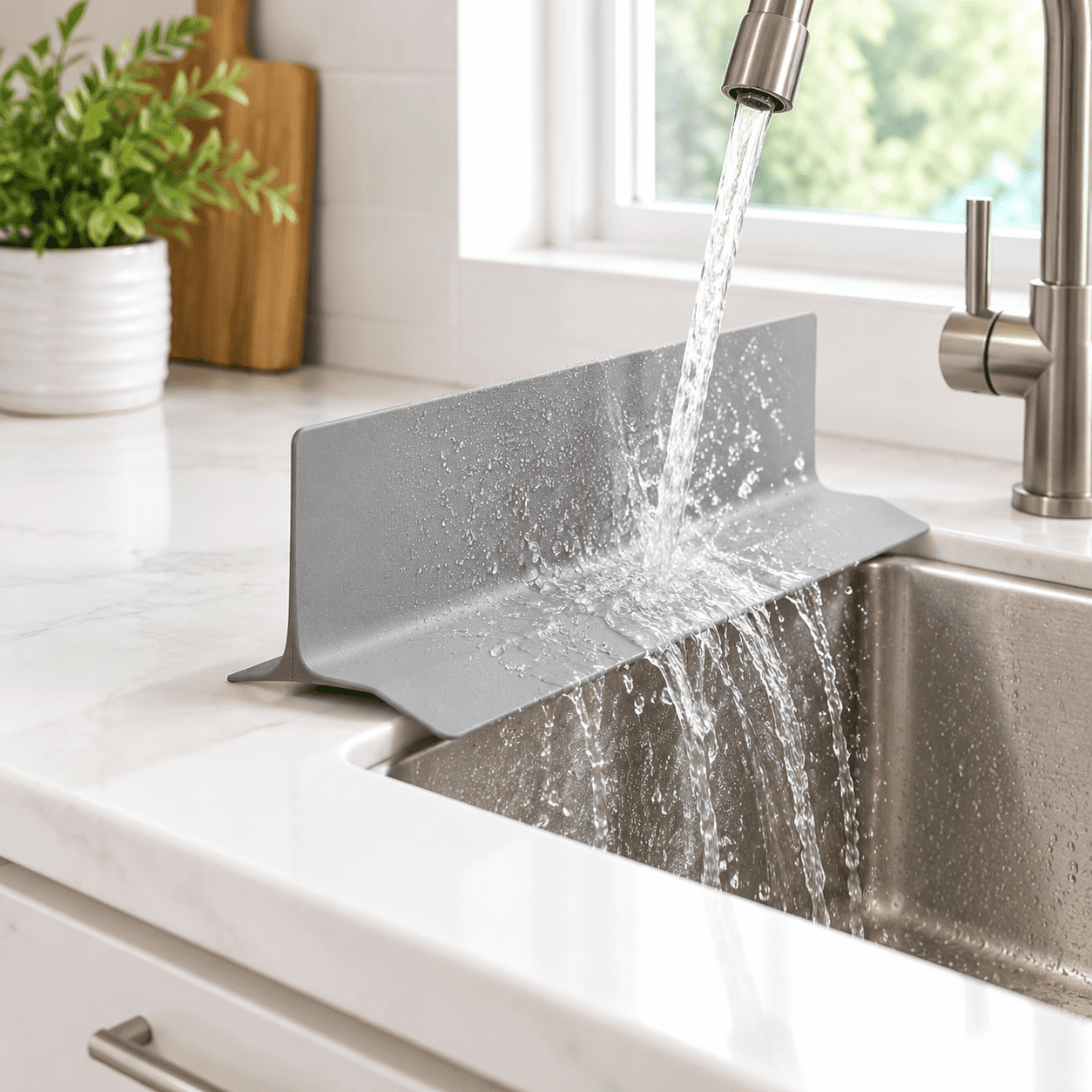 Kitchen Sink Splash Guard 19.7 In - Silicone Gray - Walmart.com