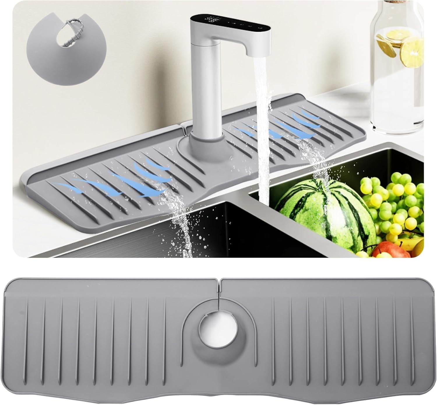 Kitchen Sink Splash Guard - 20 Inch Longer Sink Faucet Mat for Kitchen ...