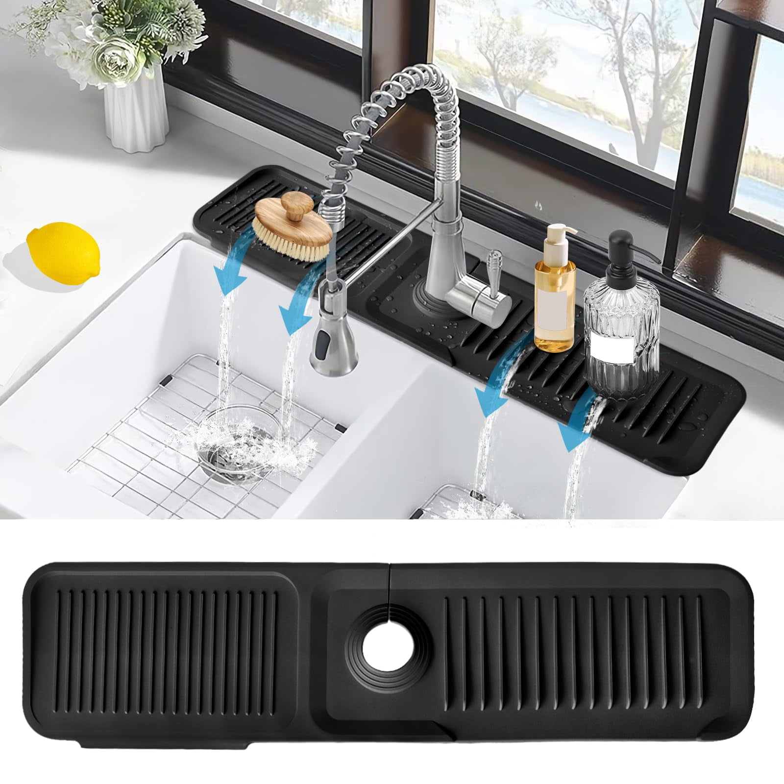 Splash Guard For Bathtub Evjurcn Premium Silicone Water Guard Sink ...