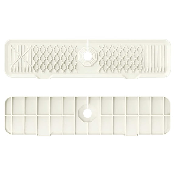 Kitchen Sink Splash Guard, 24 Inch Sink Splash Guard Silicone Drains Water Faucet Mat Handle Water Drip Catcher Tray Sink Accessories for Kitchen Easy to Clean & Install