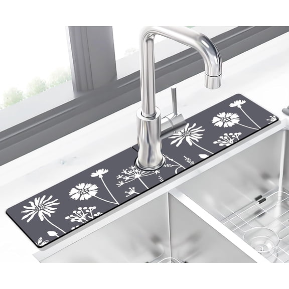 Kitchen Sink Splash Guard Faucet Mat -1 PC Super Absorbent Fast Drying Mat Sink Gadgets-Splash Guard Behind Faucet Drip Catcher for Kitchen, Bathroom,Sink Mat, Dish Drying Mat, Bathroom(23.5" X 5.5" )