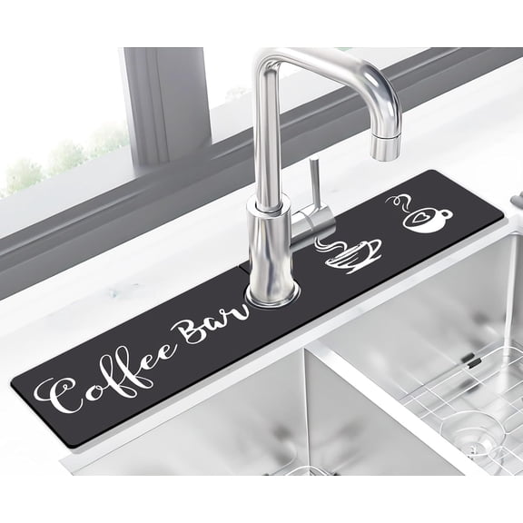 Kitchen Sink Splash Guard Faucet Mat -1 PC Super Absorbent Fast Drying Mat Sink Gadgets-Splash Guard Behind Faucet Drip Catcher for Kitchen, Bathroom,Sink Mat, Dish Drying Mat, Bathroom(23.5" X 5.5" )