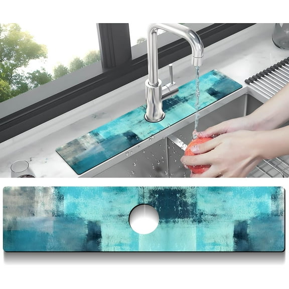 Kitchen Sink Splash Guard Faucet Mat -1 PC Super Absorbent Fast Drying Mat Sink Gadgets-Splash Guard Behind Faucet Drip Catcher for Kitchen, Bathroom,Sink Mat, Dish Drying Mat, Bathroom(23.5" X 5.5" )