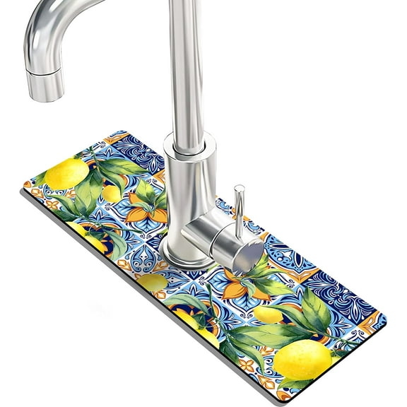 Kitchen Sink Splash Guard Faucet Mat -1 PC Super Absorbent Fast Drying Mat Sink Gadgets-Splash Guard Behind Faucet Drip Catcher for Kitchen, Bathroom,Sink Mat, Dish Drying Mat, Bathroom(15" X 5.5" )